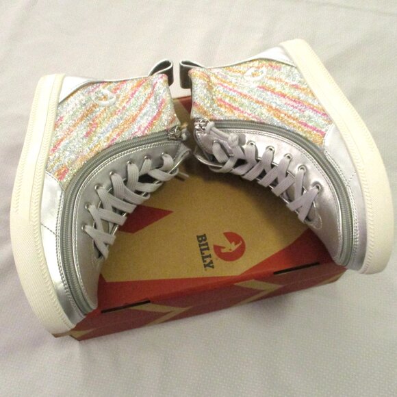 🥰 $20 Today - BILLY SILVER RAINBOW SNEAKERS BIG GIRLS' SZ 5 – NWT 🥰 - Picture 11 of 15